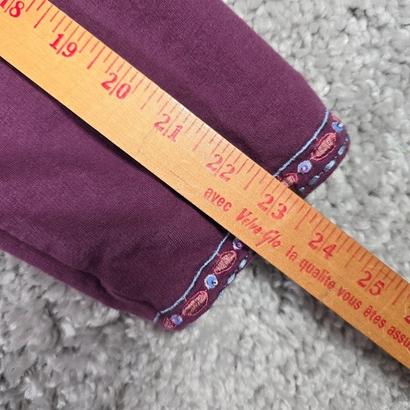 Soft Surroundings Playa Embroidered Jacket Womens Large Purple Beaded Sweater - Picture 12 of 13